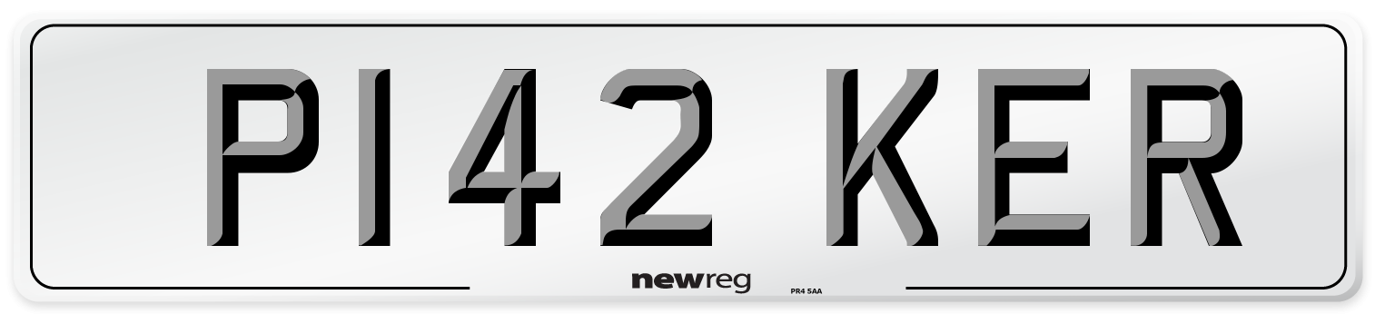 P142 KER Number Plate from New Reg